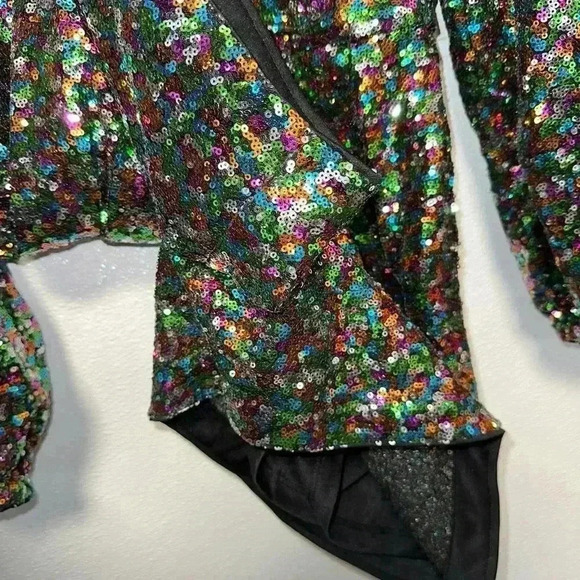 NWT!Gabrielle Union Rainbow Sequence Romper, Small, Party, Cocktail, Formal, NYE - Picture 11 of 16
